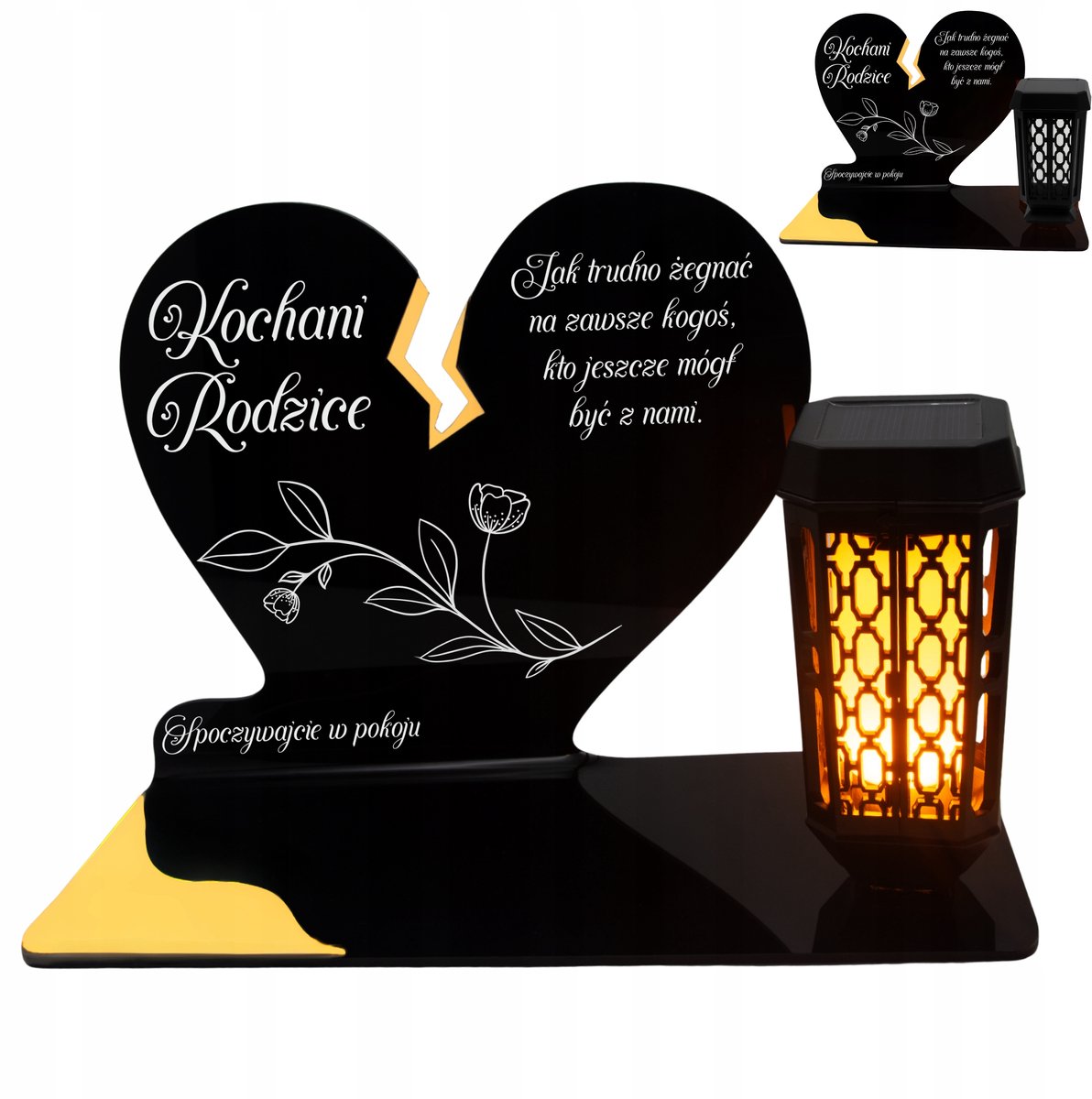 Zonnegraflicht Hart voor Ouders - Gouden LED Grafdecoratie