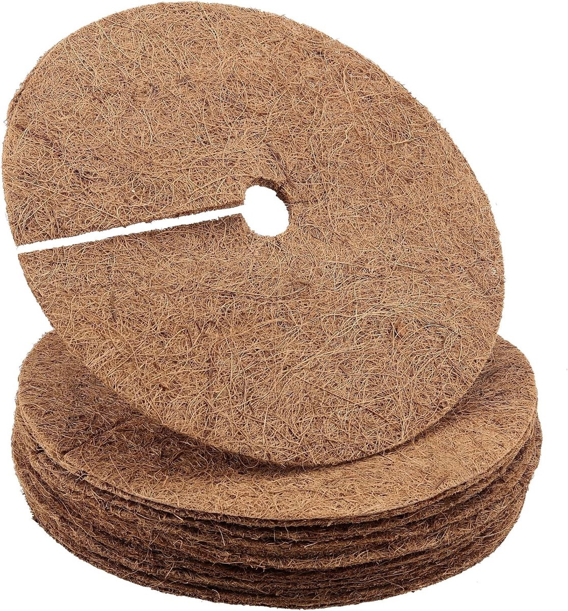 Coconut Mulch Disc 30 cm - 12 Stuks - Duurzame Winterbescherming voor Planten met Kokosvezels, Beschermmat voor Tuinplanten en Groenten
