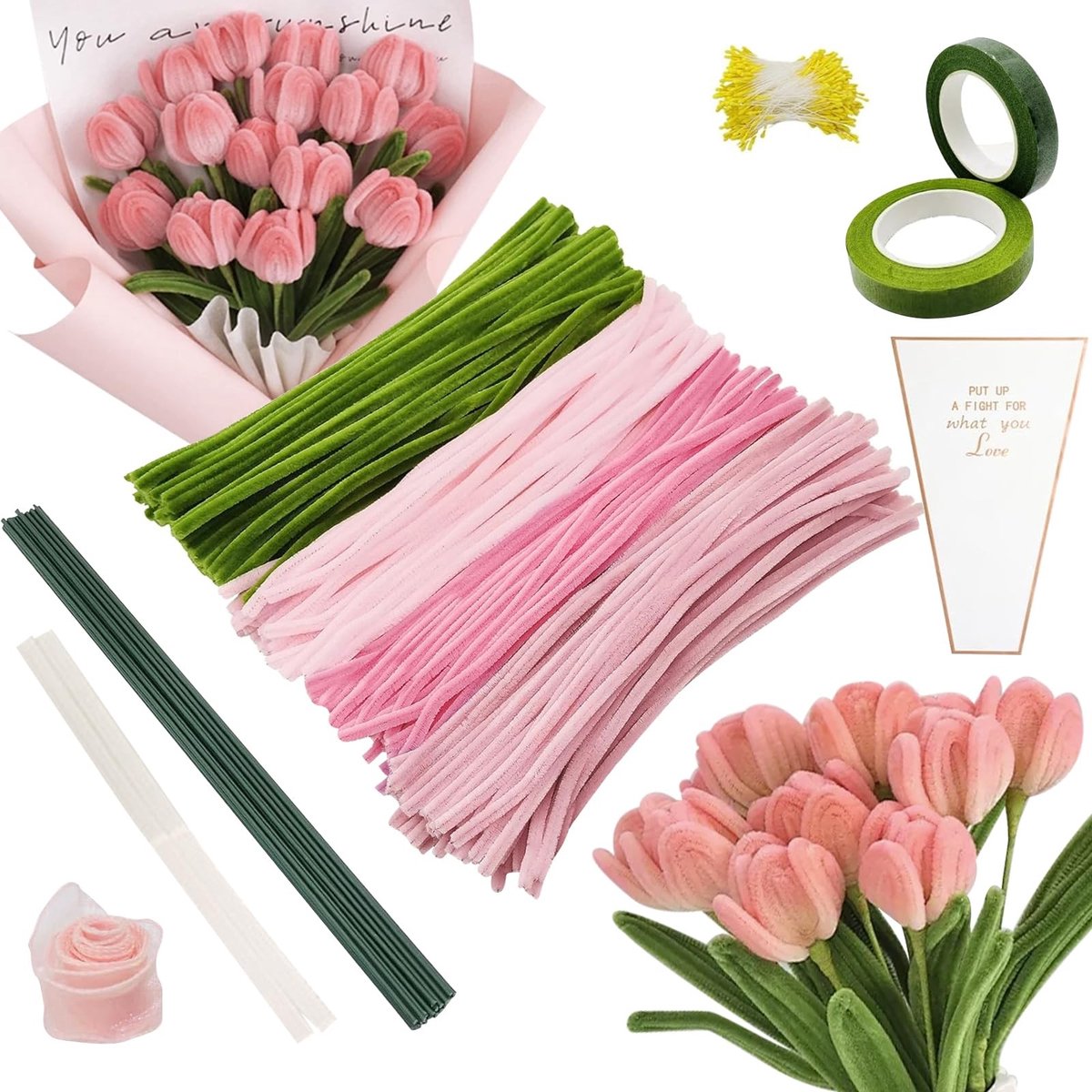 SolidKeus - Set van 400 Bloemenschuivers voor Creatieve Projecten - Roze