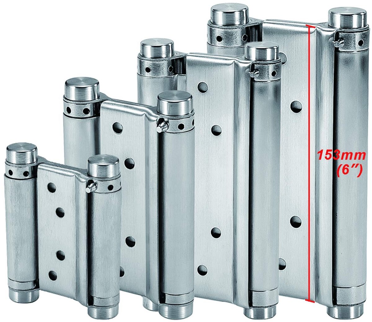 SolidKeus - RVS Zelfsluitende Veerscharnieren voor Swingdeuren 153mm