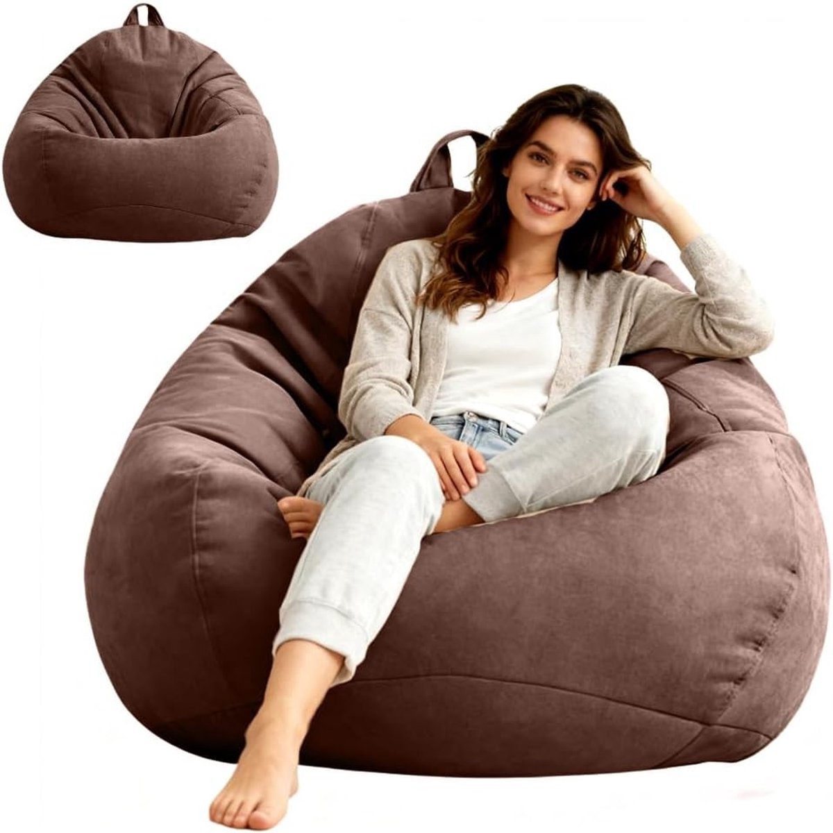 XL Zitzak Hoes voor Druppelvormige Zitzak - Geschikt voor Volwassenen en Kinderen - Perfect voor Gaming en Woonkamer Decoratie - 100 x 120 cm