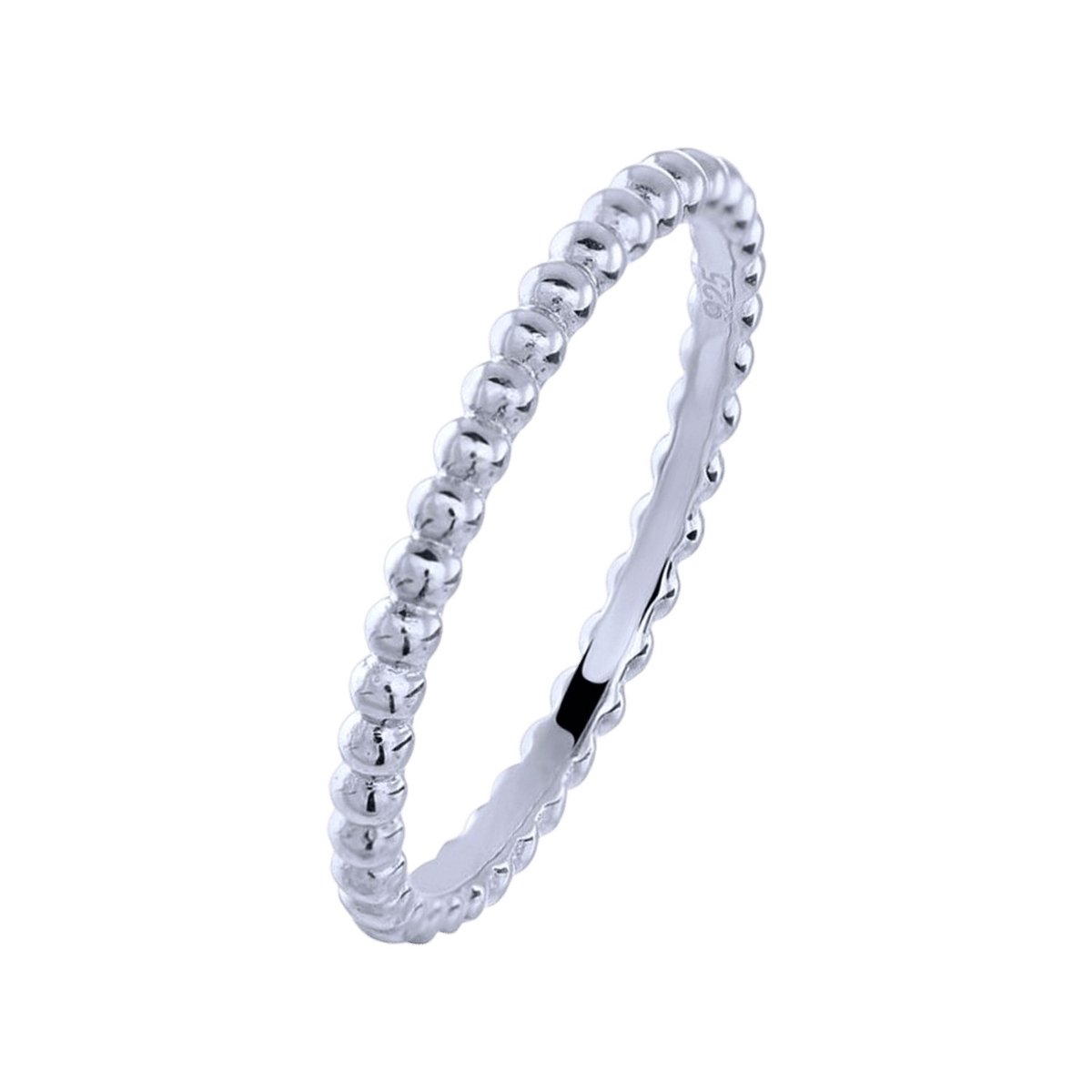 Lucardi Dames Zilveren ring met bolletjes - Ring - 925 Zilver - Zilverkleurig - 19.50 / 62 mm