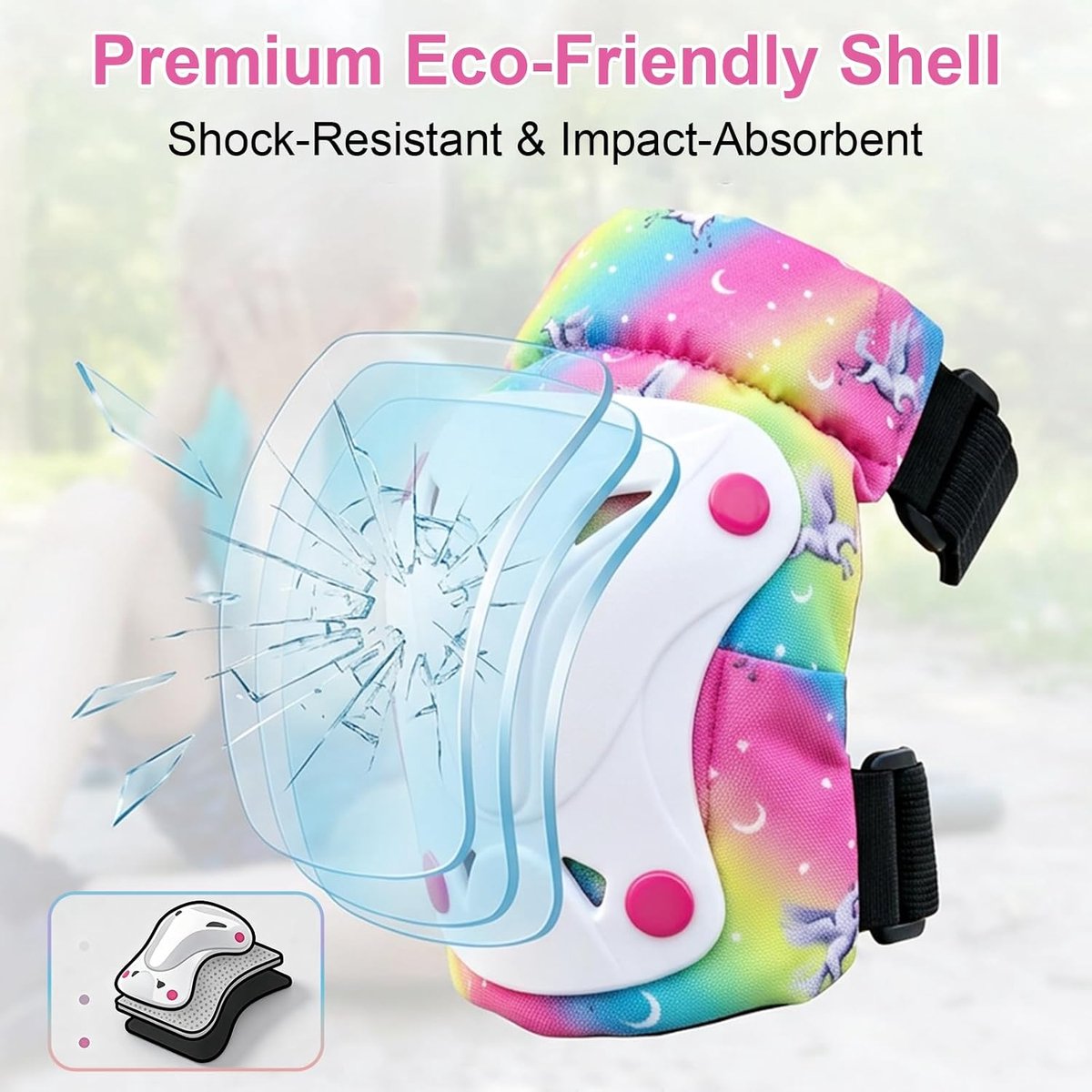 Inliner beschermerset voor kinderen, 6-in-1 inline beschermers voor kinderen, kniebeschermers, beschermingsuitrusting, knie- en elleboogbeschermers, rolschaatsen, beschermers voor skateboard