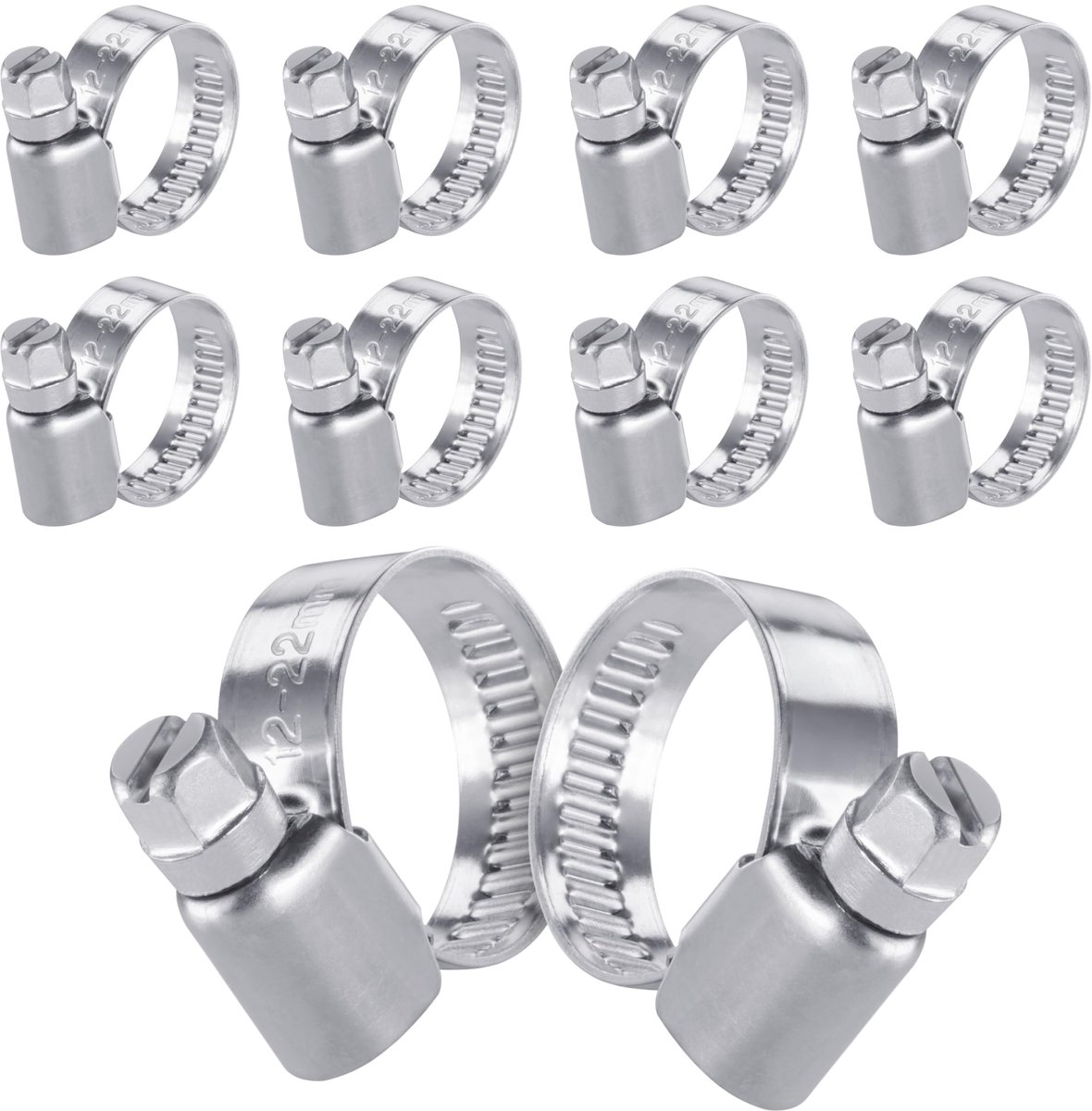 Slangklemmen 12-22 mm met Breedte 9 mm, W4 kwaliteit (10 stuks)
