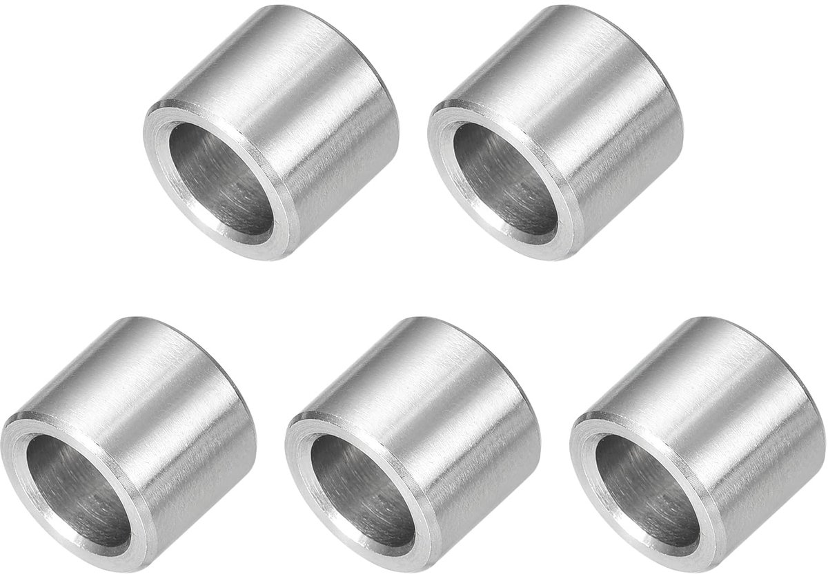 Afstandhouders van roestvrij staal, 8 mm ID x 12 mm OD x 10 mm L, afstandhouders van messing, zonder schroefdraad, ronde spacer voor schroeven moeren 5/16 inch of M8