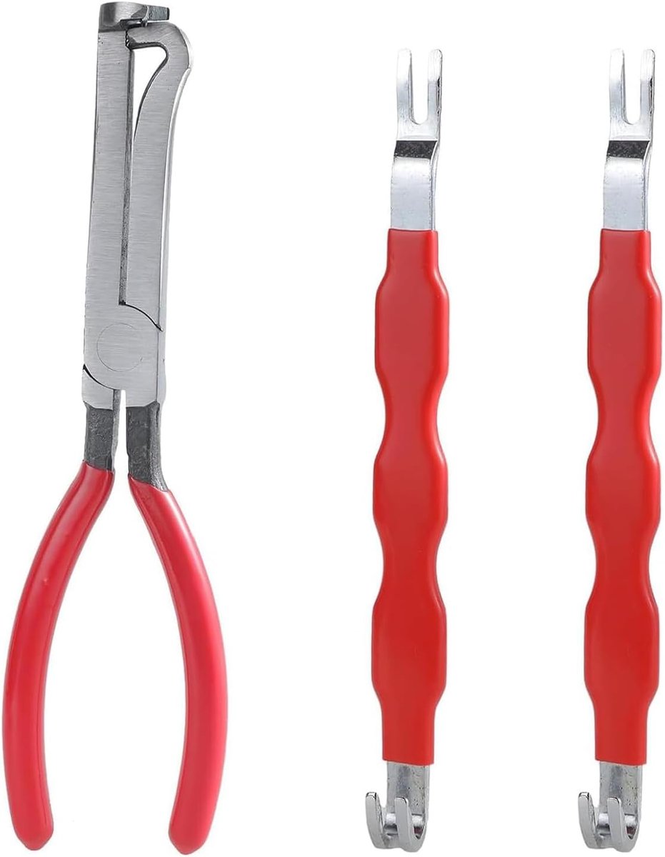 Demontageset voor autobekleding, tang van metalen klemmen voor auto, demontagehendel, hoektang voor halsband, universele auto-accessoires voor brandstofverbindingen, scheidingsbuizen