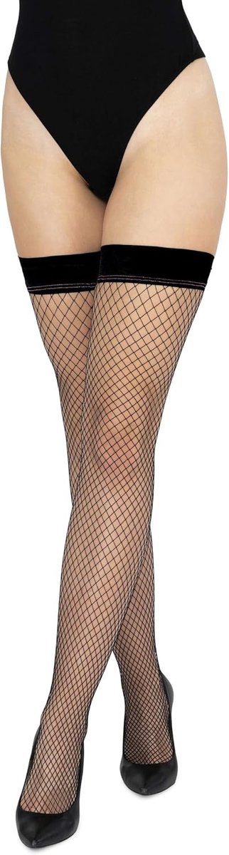 Zelfdragende jarretelkousen voor dames, netkousen, avondmode, sexy en sensuele look, damesondergoed, casino
