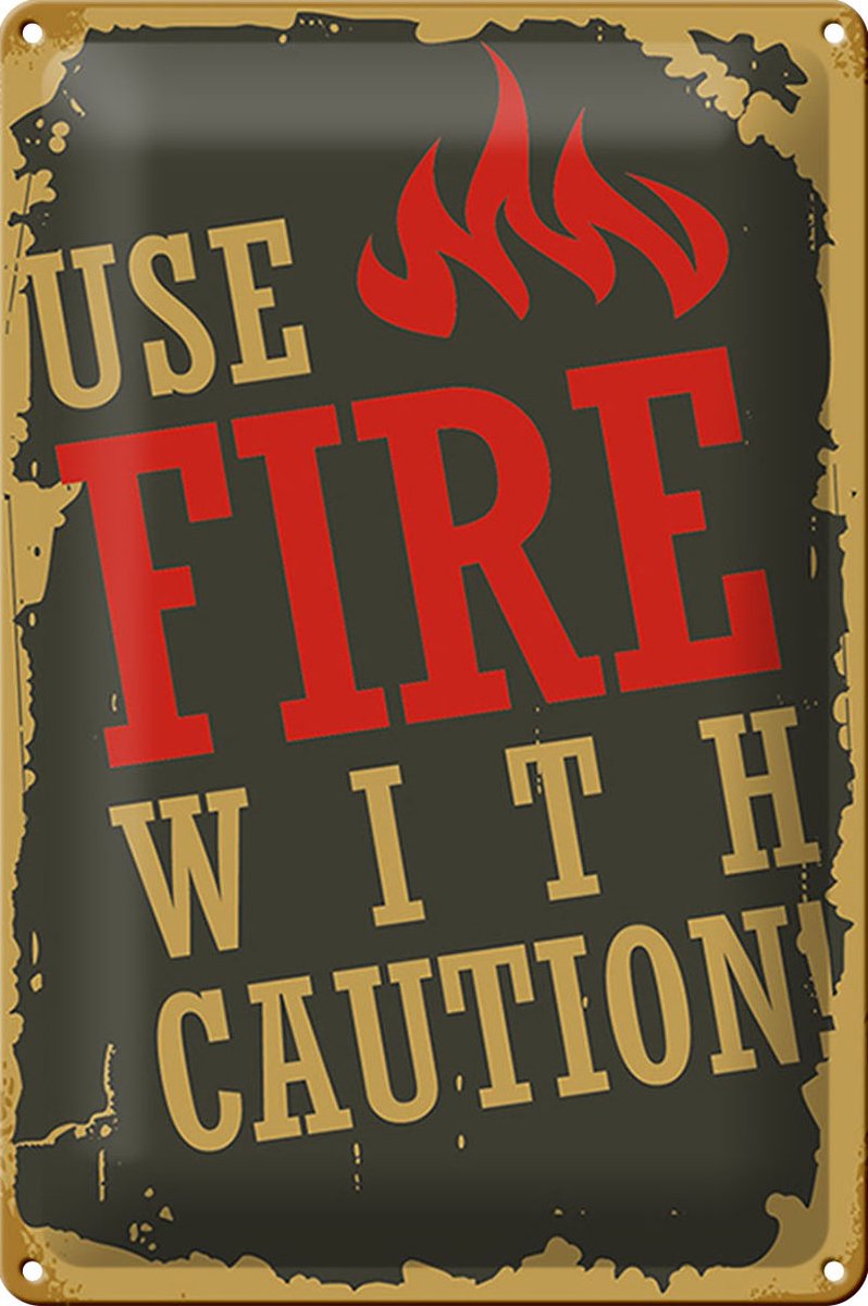Blechschild Camping 20x30cm use fire with caution