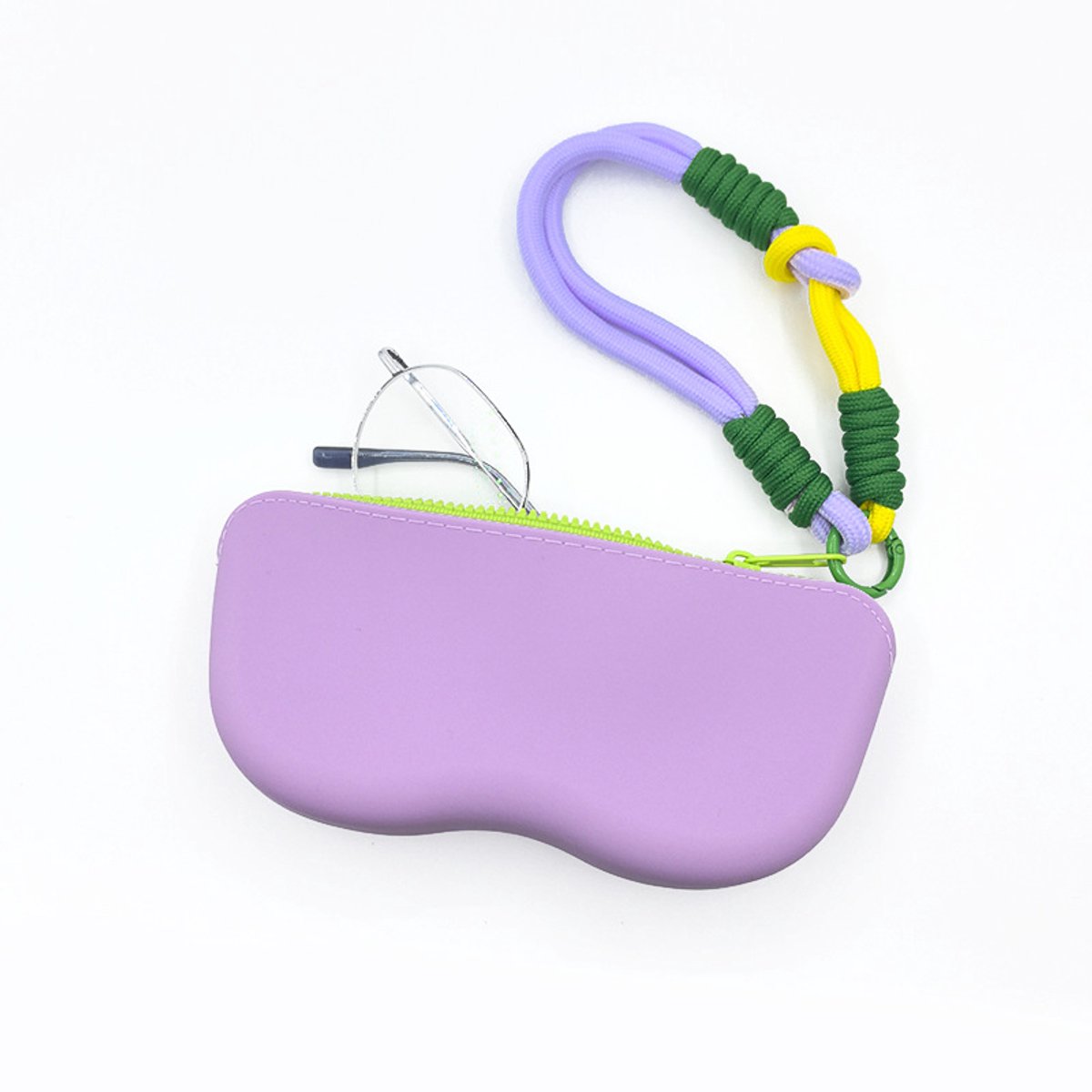 Opbergtas voor brillen - Brillenetui - Opbergtas voor zonnebrillen - Met polsbandje - Geschikt voor brillen - Zonnebrillen - Paars - 18*3,8*8 cm