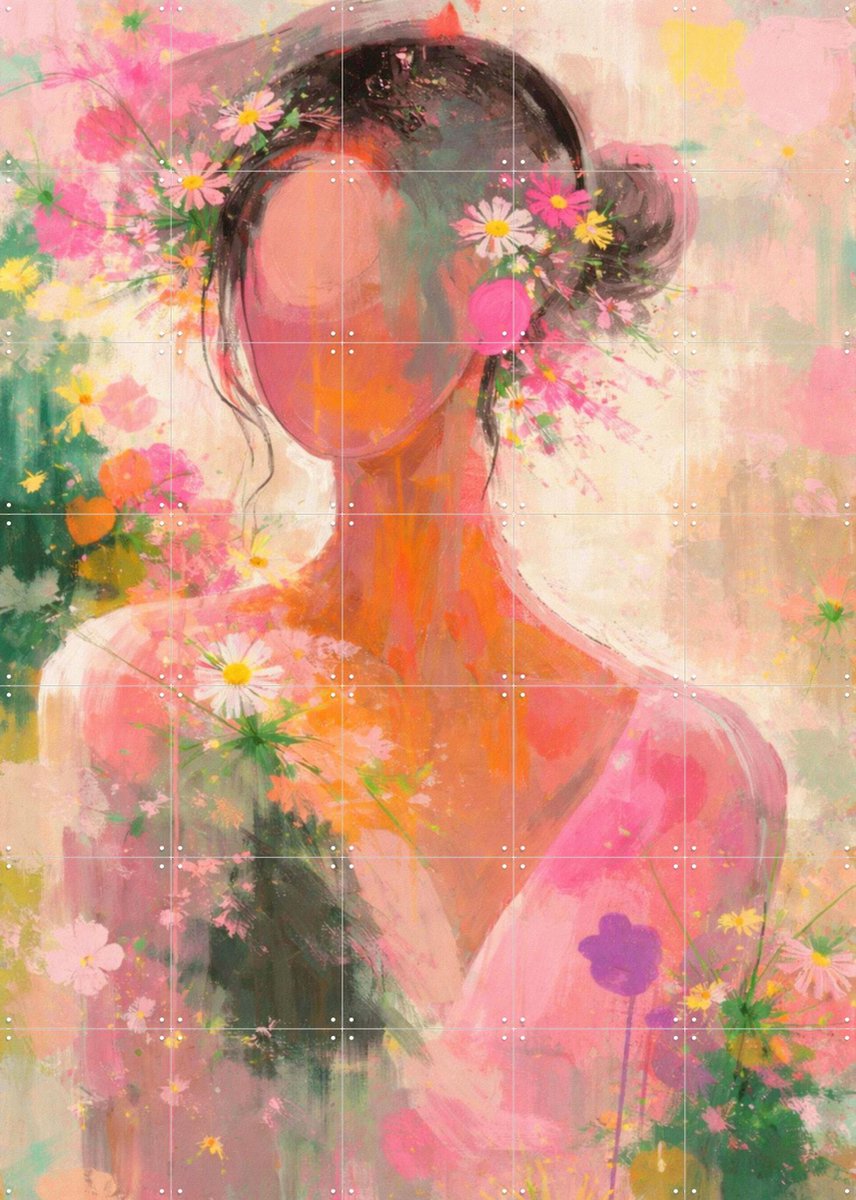 IXXI Lentekriebels, Moonheart Artworks - 100 x 140 cm - Gratis ophangtool - Grote wanddecoratie en posters - Speels, Kleurrijk, Fantasierijk