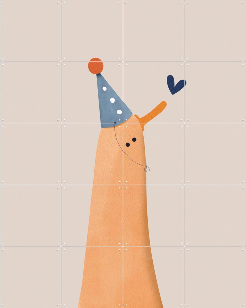 IXXI Feest eend, Alijt - 80 x 100 cm - Gratis ophangtool - Grote wanddecoratie en posters - Illustraties, Speels, Cartoonesk, Babykamer, Dieren