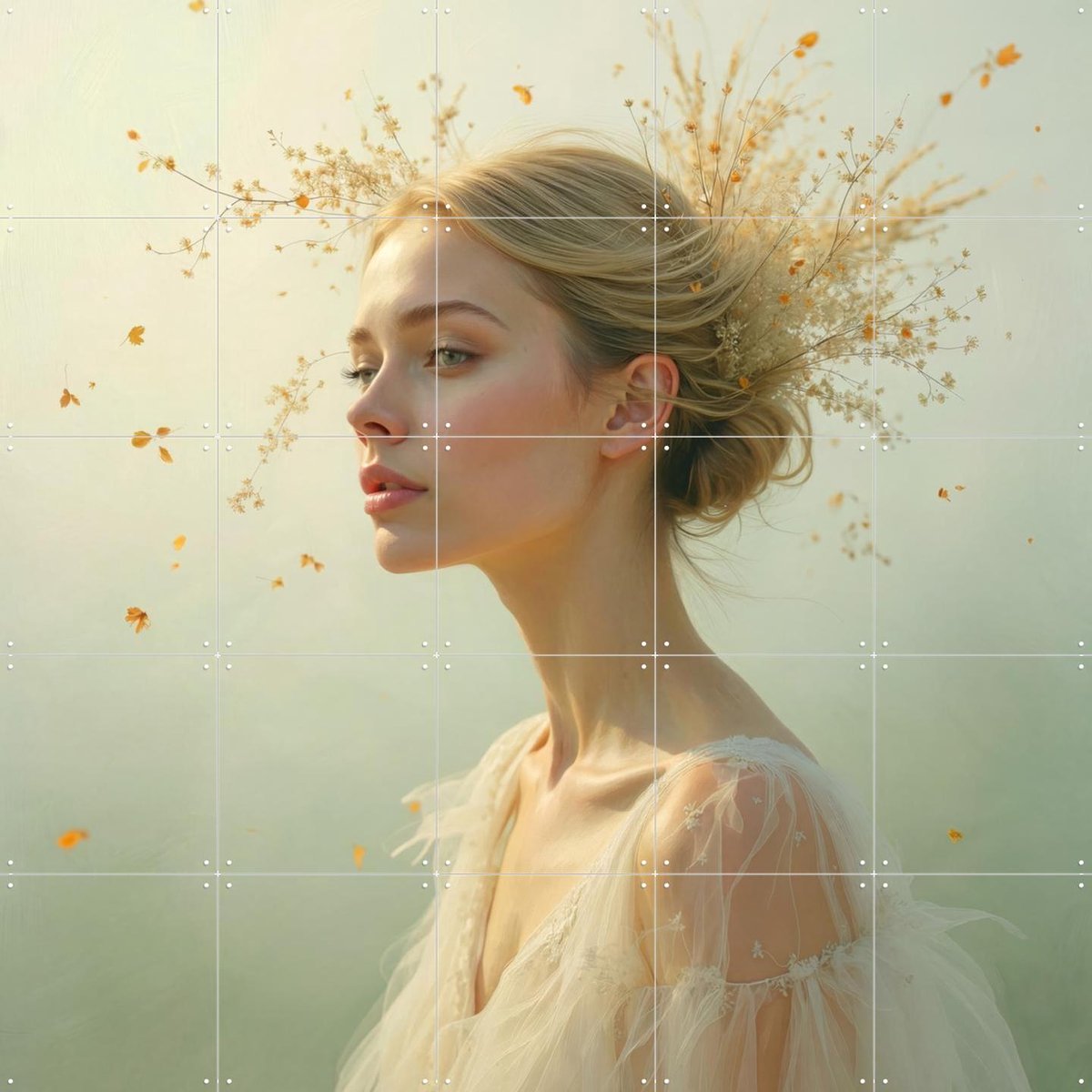 IXXI Held by a Quiet Breeze, IXXI Studio - 100 x 100 cm - Gratis ophangtool - Grote wanddecoratie en posters - Surrealisme, Fantasierijk, Woonkamer