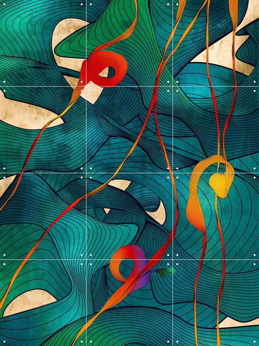 IXXI Phyt, Angelo Cerantola - 60 x 80 cm - Gratis ophangtool - Grote wanddecoratie en posters - Digitale Kunst, Kleurrijk, Abstract, Speels, Modern
