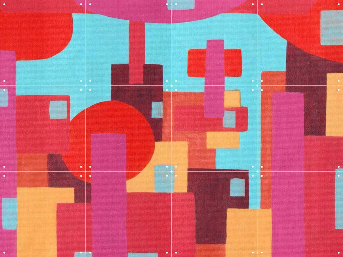 IXXI Mexico City, Studio Maren - 80 x 60 cm - Gratis ophangtool - Grote wanddecoratie en posters - Abstract, Kleurrijk, Speels, Modern, Woonkamer
