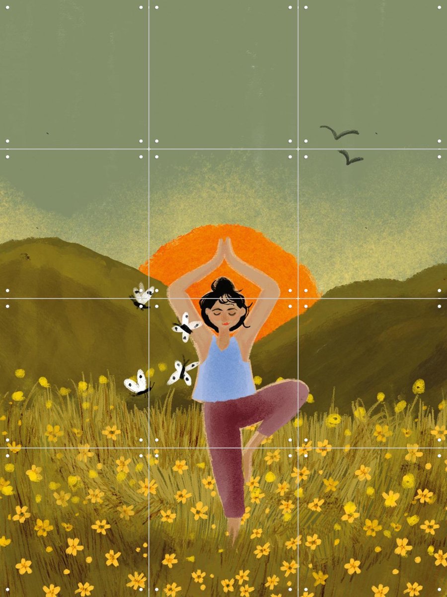 IXXI Zen, Esther Sepers - 60 x 80 cm - Gratis ophangtool - Grote wanddecoratie en posters - Modern, Illustraties, Kleurrijk, Gang, Studeerkamer