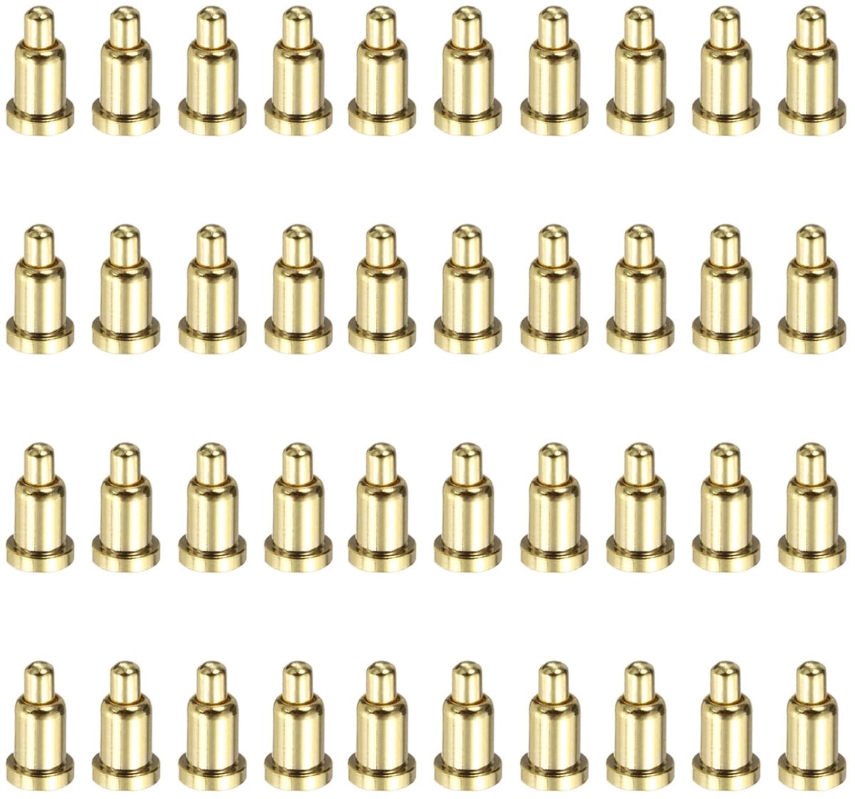 40 stuks 3,5 mm vergulde veerpennen met veer, stroomtestpennen met koperen huls voor het vervangen van connectoren