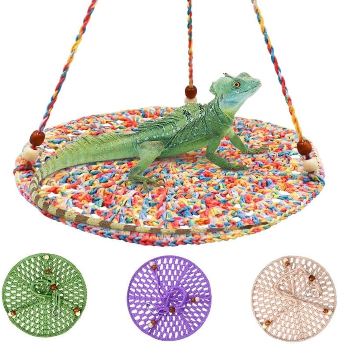 Hangmat Reptiel Hangmat Swing Opknoping Bed voor Baardraak Hagedis Snake Gecko Kameleon Papegaai Hamster Kleine Huisdieren (Multicolor)