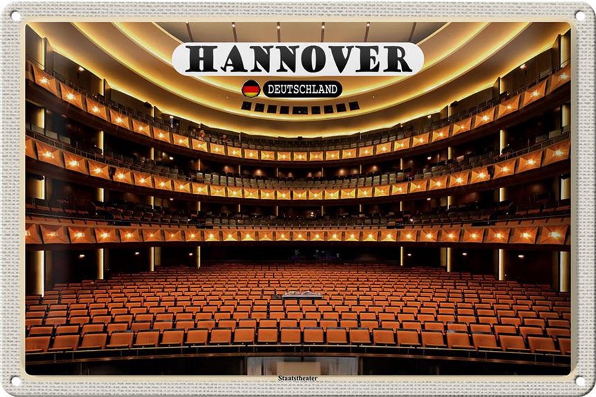 Blechschild Städte Hannover Staatstheater 30x20cm