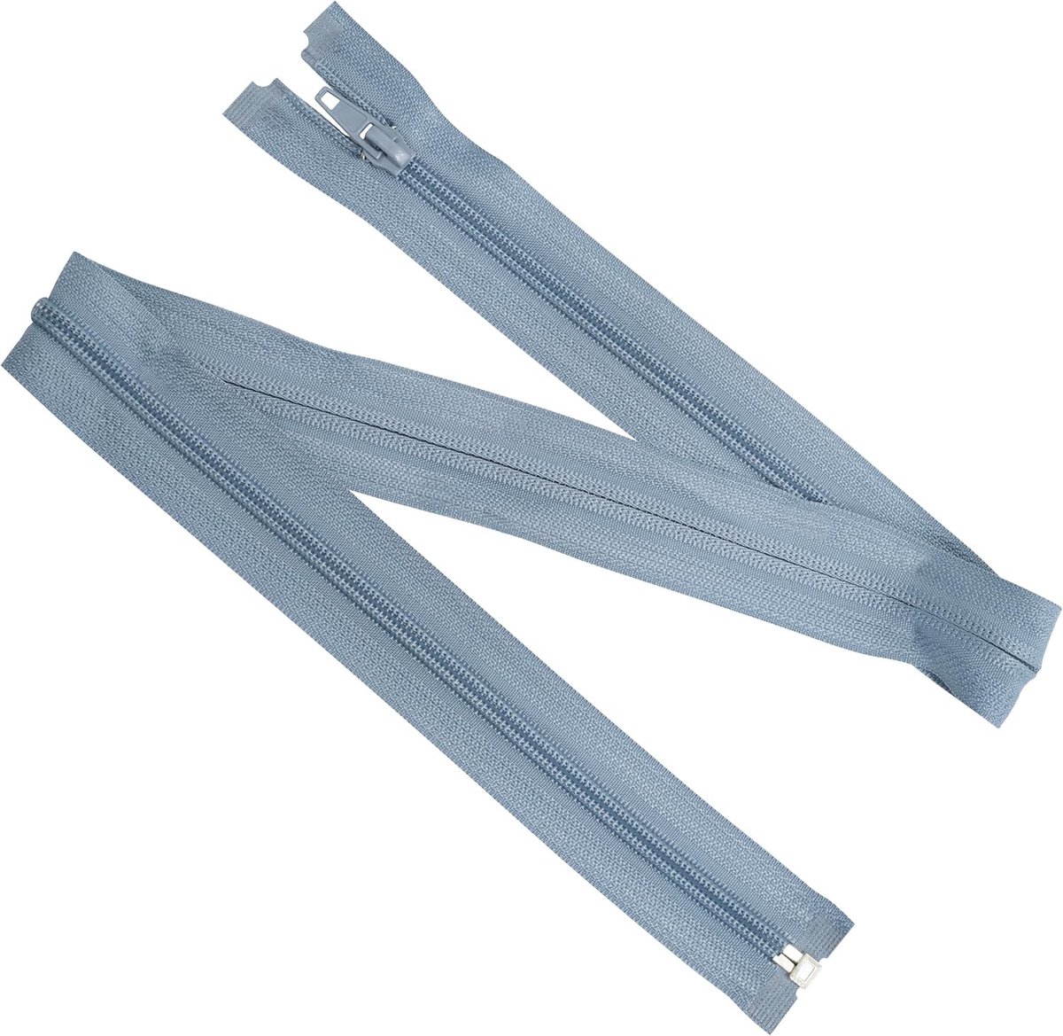 - Set van 5 spiraalritsen N°5, 70 cm, deelbaar met schuiver - van metaal nylon polyester - kleur zilvergrijs - naaien knutselen DIY textiel kleding