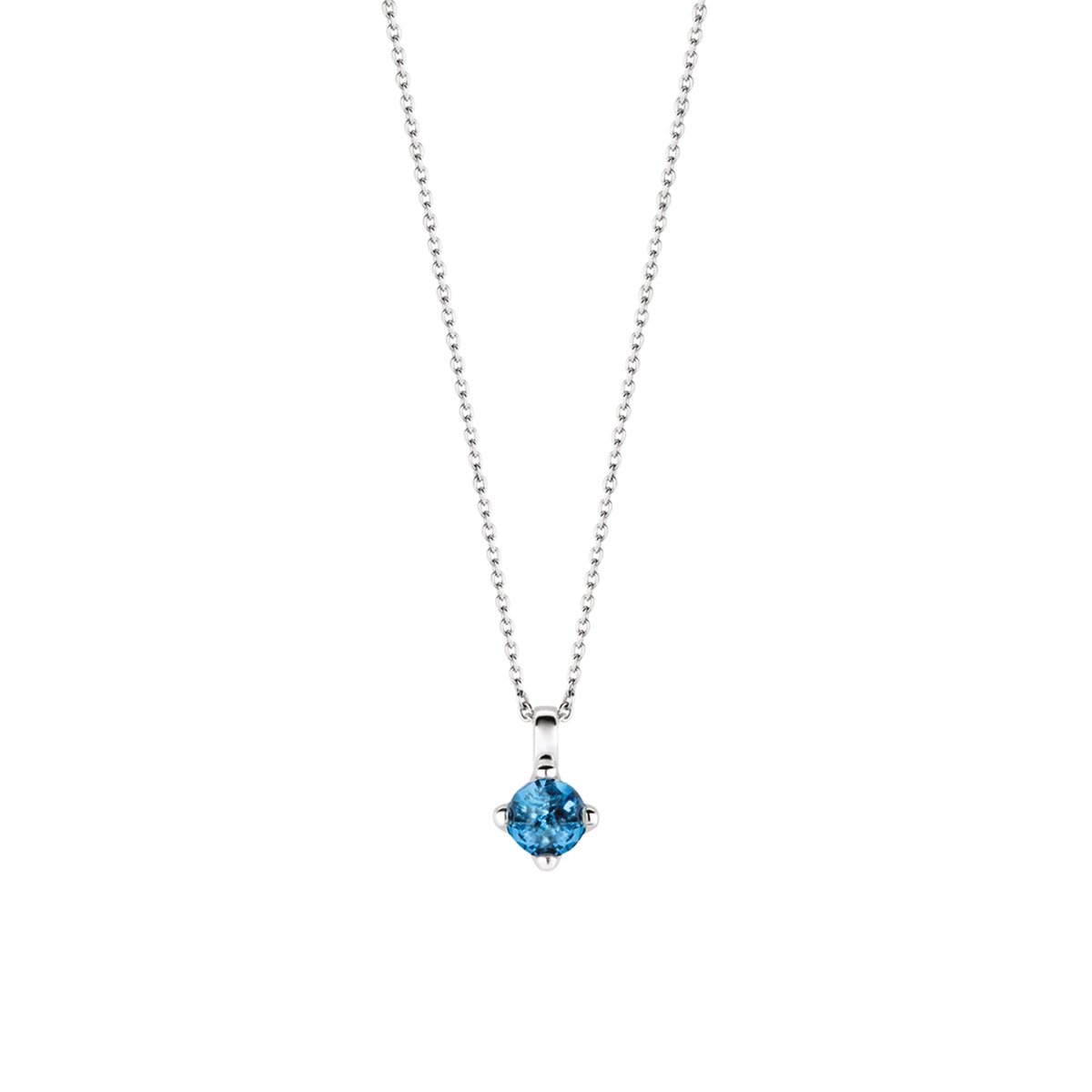 TI SENTO Dames Ketting - 925 zilver - Blauw - Maat 42 - 3926DB
