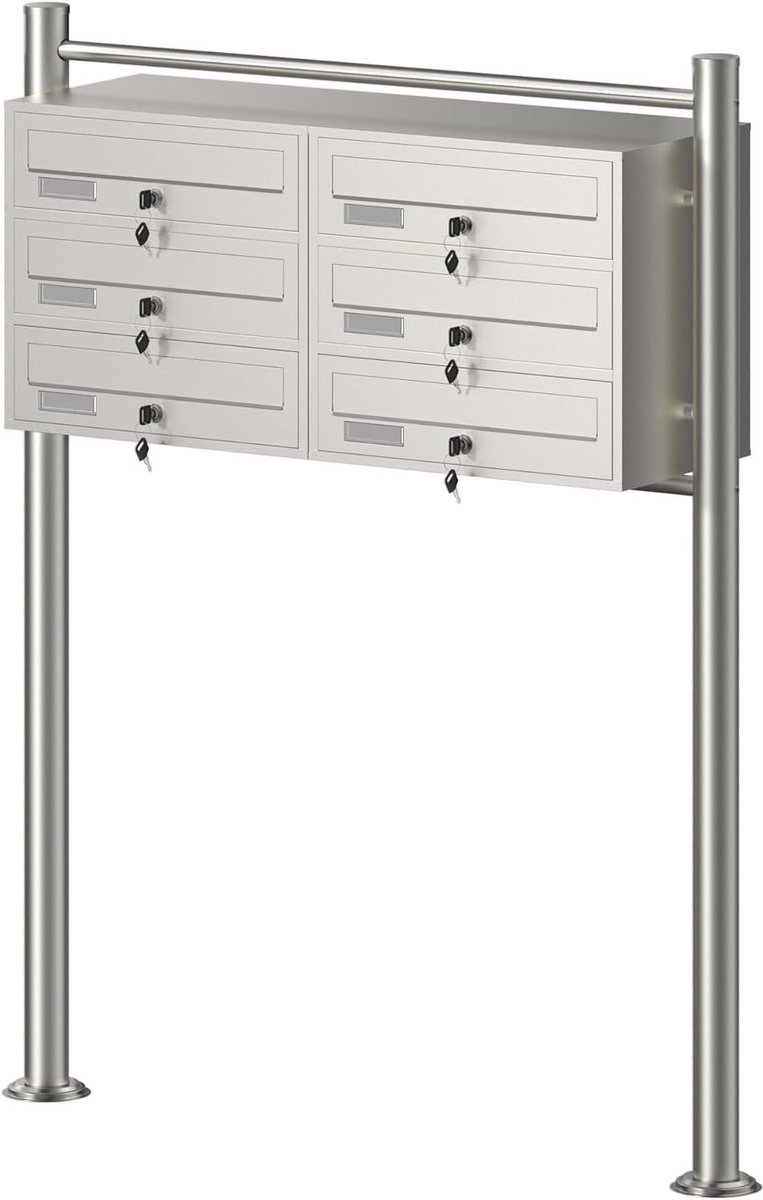 Brievenbussysteem - Meerdere brievenbussen - Post verdelen - Roestvrij staal - 150 cm hoog - Zilver