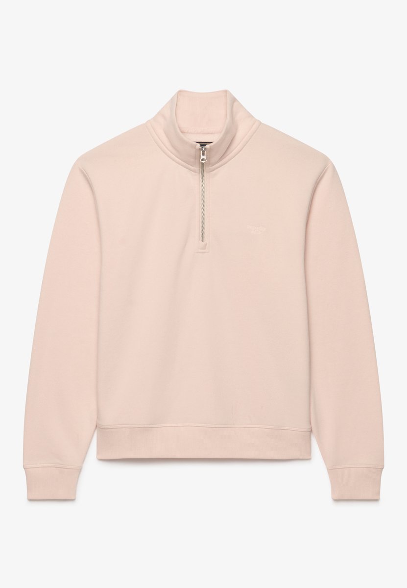 Signature Embroidered Half Zip Sweatshirt Roze