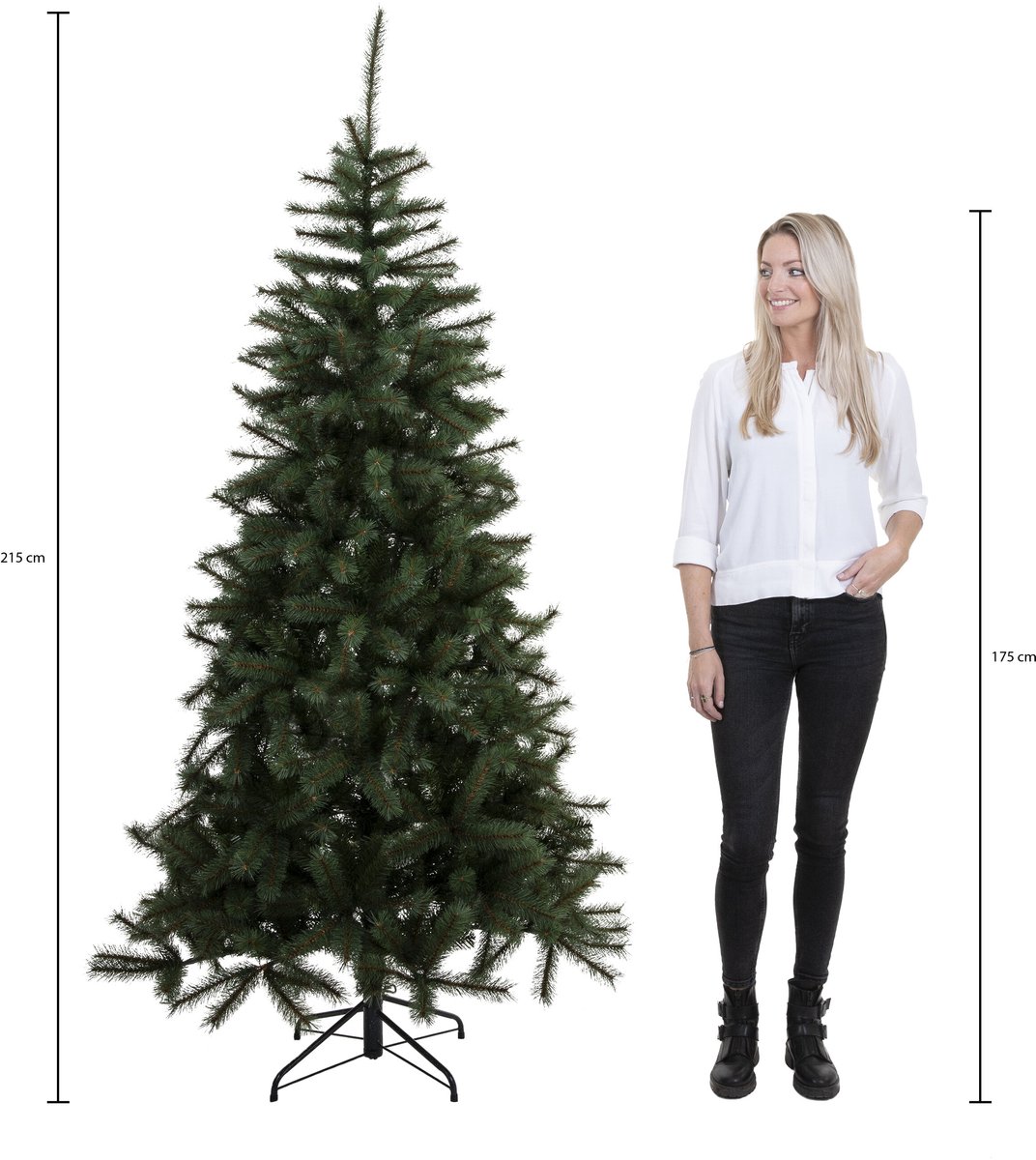 Black Box Trees Brampton Kerstboom - Realistische Kunstboom met Scharnierconstructie - Kerstversiering voor Binnen - Klassieke Boom van PE Naalden - H215 x Ø142 cm - Groen – foto 2