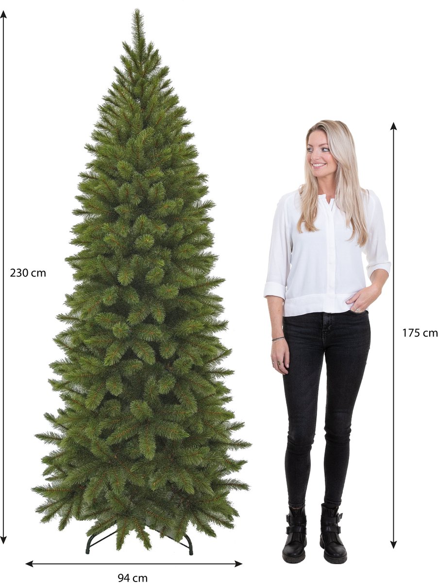 Triumph Tree Bristlecone Fir Pilar - Smalle Kerstboom voor Kleine Ruimtes - Kerstversiering met Volle Uitstraling - Kunstboom met 752 Dennentakken - H230 x Ø94 cm - Groen – foto 6