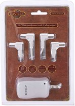 Luville Kerstdorp Switch Adapter met 4 Plugs - Stroomadapter voor Miniaturen - Vervangt Batterijkastje - Geschikt voor LuVille en Efteling Items - 3 Volt - 7x4x5cm - Wit