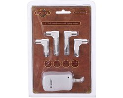 Luville Kerstdorp Switch Adapter met 4 Plugs - Stroomadapter voor Miniaturen - Vervangt Batterijkastje - Geschikt voor LuVille en Efteling Items - 3 Volt - 7x4x5cm - Wit