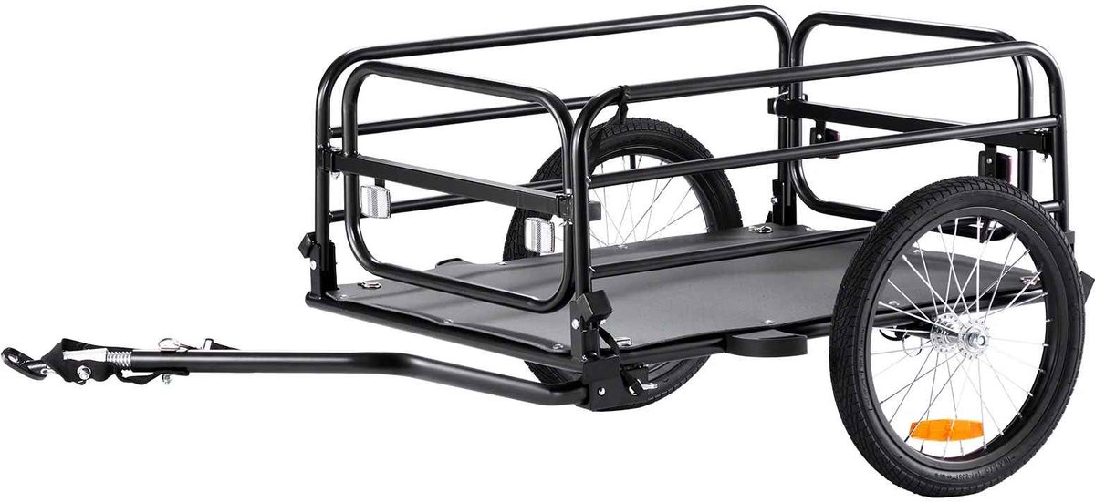 Casa Living Fiets Kar - Aanhanger - Opvouwbaar Frame - Draagvermogen 60 kg - Geschikt voor 22-28 Inch Fietsen - Tot 72KG - Zwart