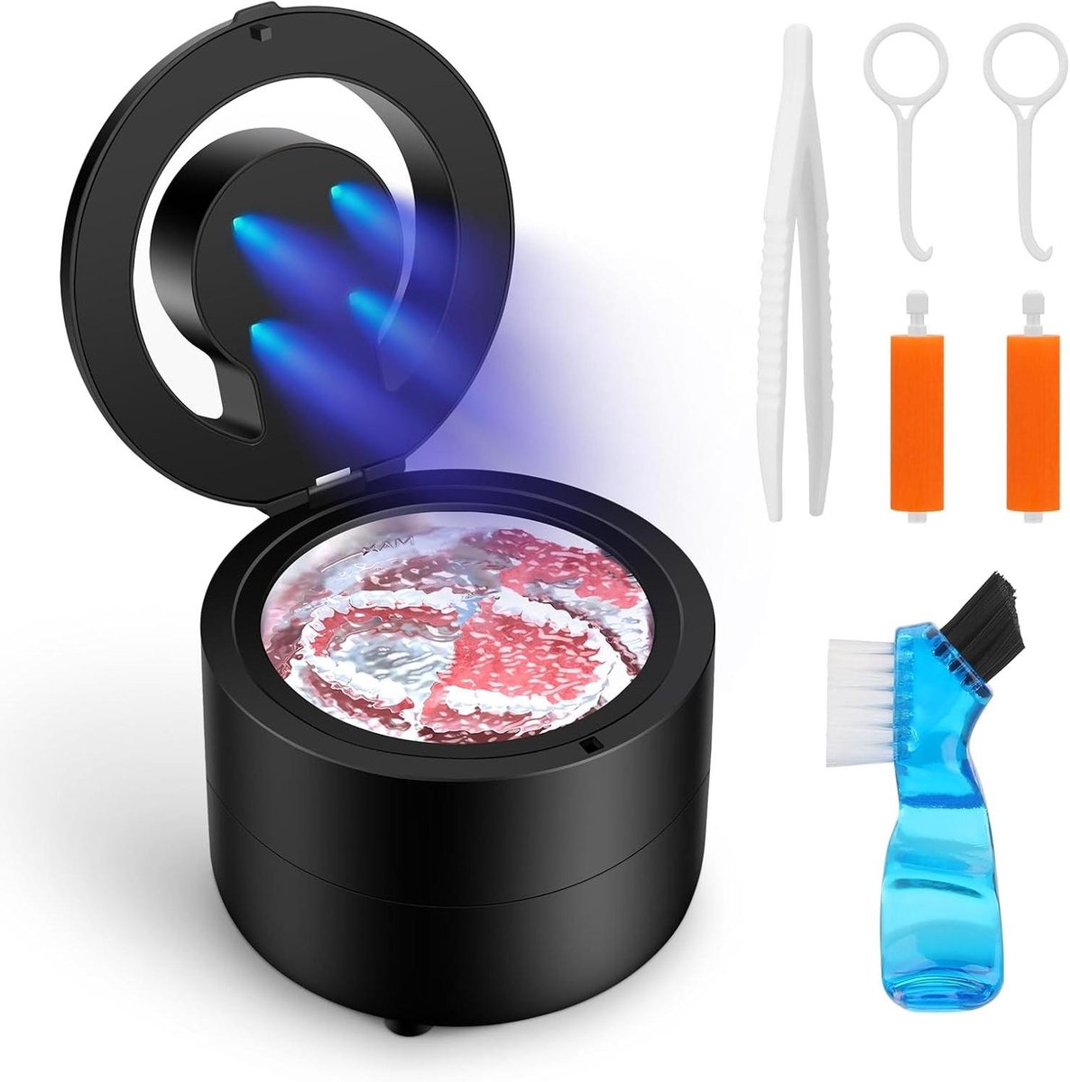 Ultrasone Reiniger - Apparaat Voor Beugels - Schoonmaken Van Gebitsapparatuur - 45kHz Hoge Frequentie - 180 ml Capaciteit - Zwart