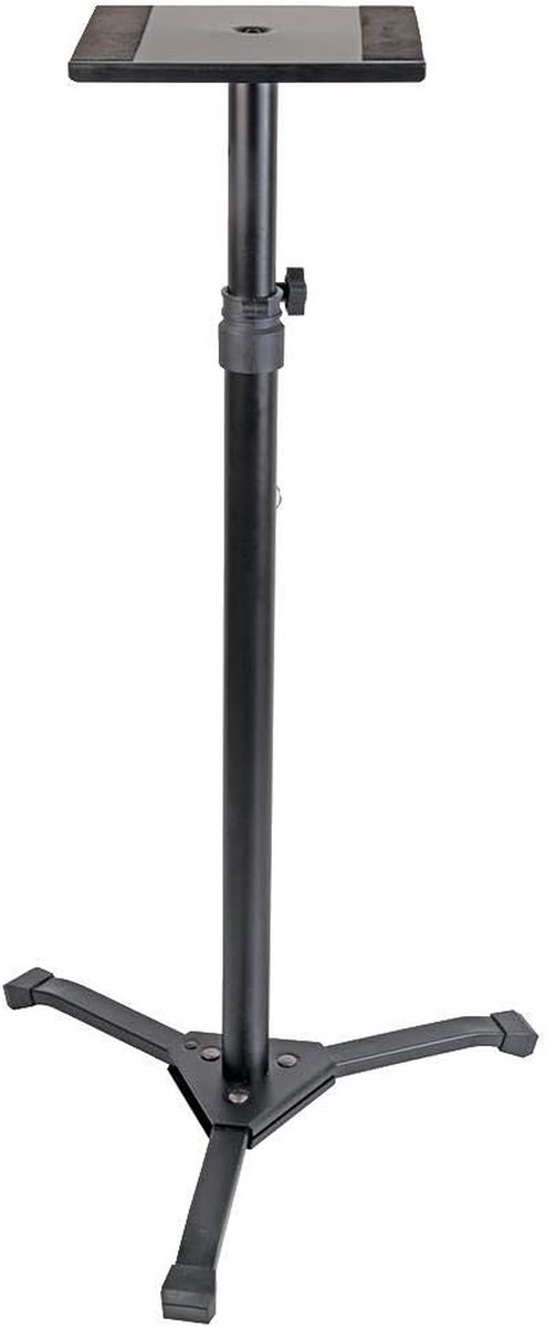 Monitor Luidspreker Standaard - Vloerstatief - Studio Geluid - Hoogte Verstelbaar - 23x23cm Platform - Zwart