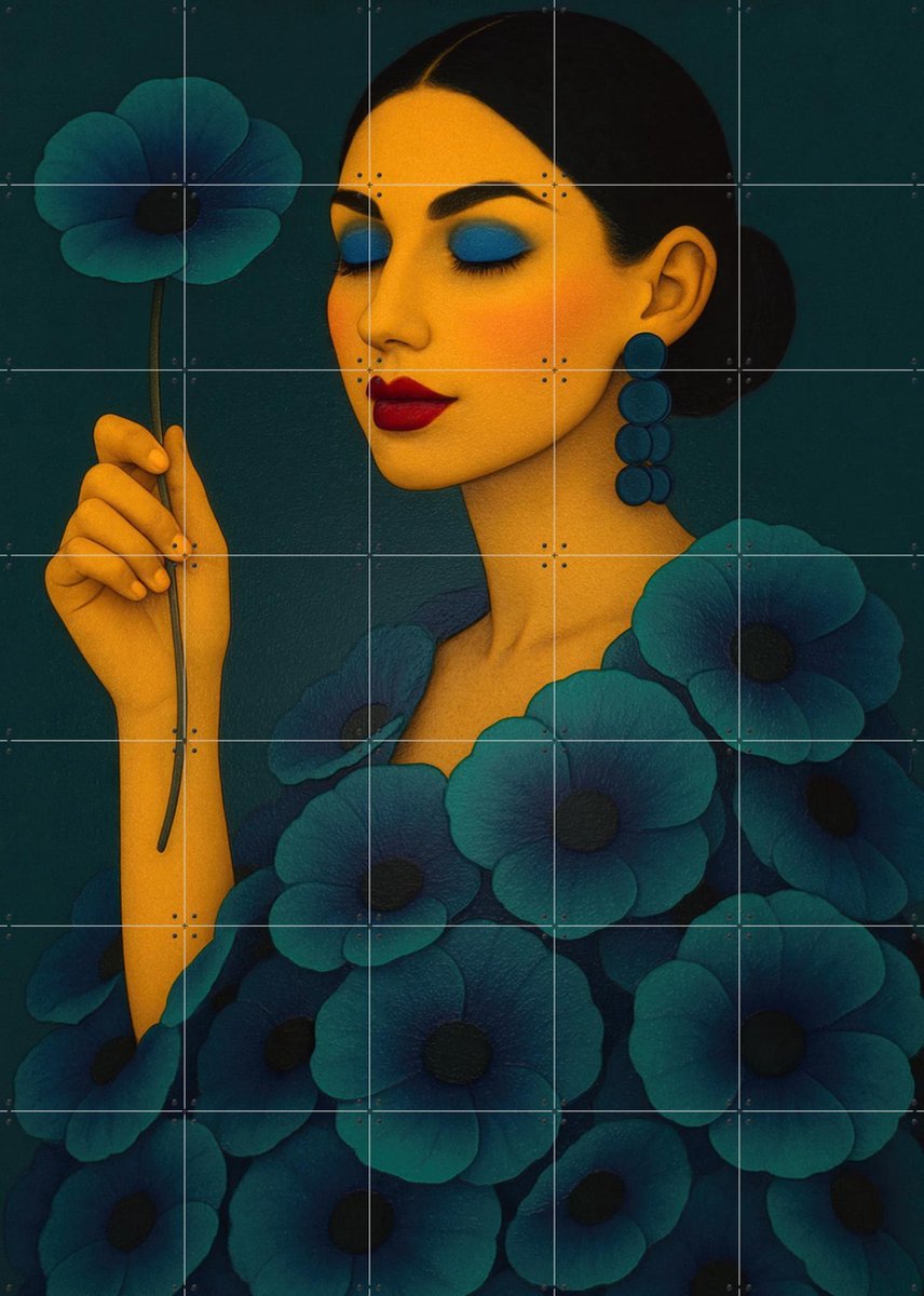 IXXI He Loves Me Ill Just Keep The Flower, Moonheart Artworks - 100 x 140 cm - Gratis ophangtool - Grote wanddecoratie en posters - Modern, Speels