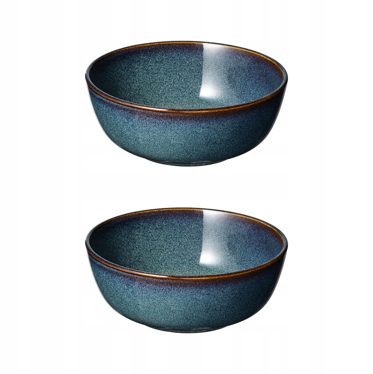 2x GLADELIG Kom Misk 14cm Blauw Steen Aardewerk - Vaatwasser & Magnetron