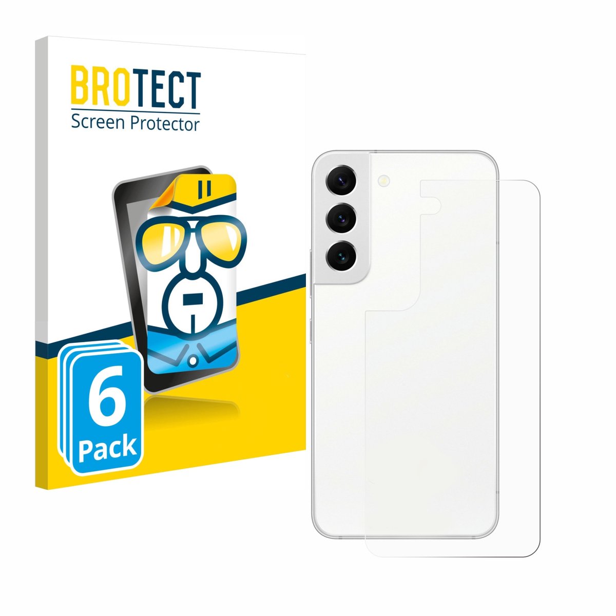 BROTECT - Screenprotector voor Samsung Galaxy S22 5G (Achterkant) - Folie Beschermfolie transparant 6 Stuks