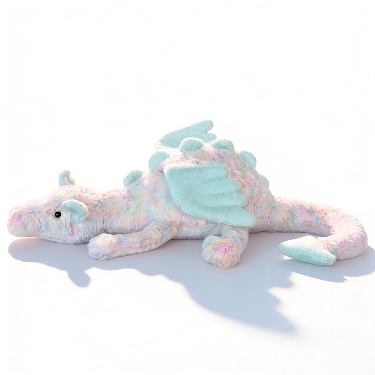 Casalora Pluche Knuffel - Draakkussen Drake Knuffel - 50cm - Schattig en Rustgevend - Sknuffel Dino Speelgoed - Regenboog