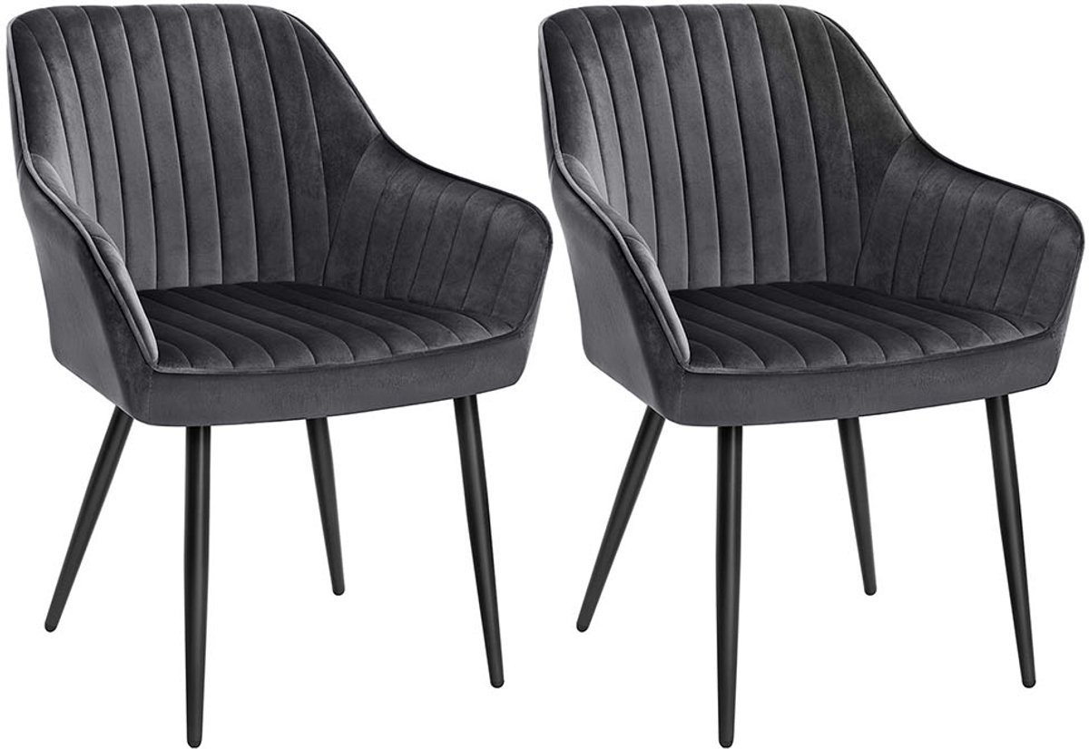 Set van 2 eetkamerstoelen – Grijs