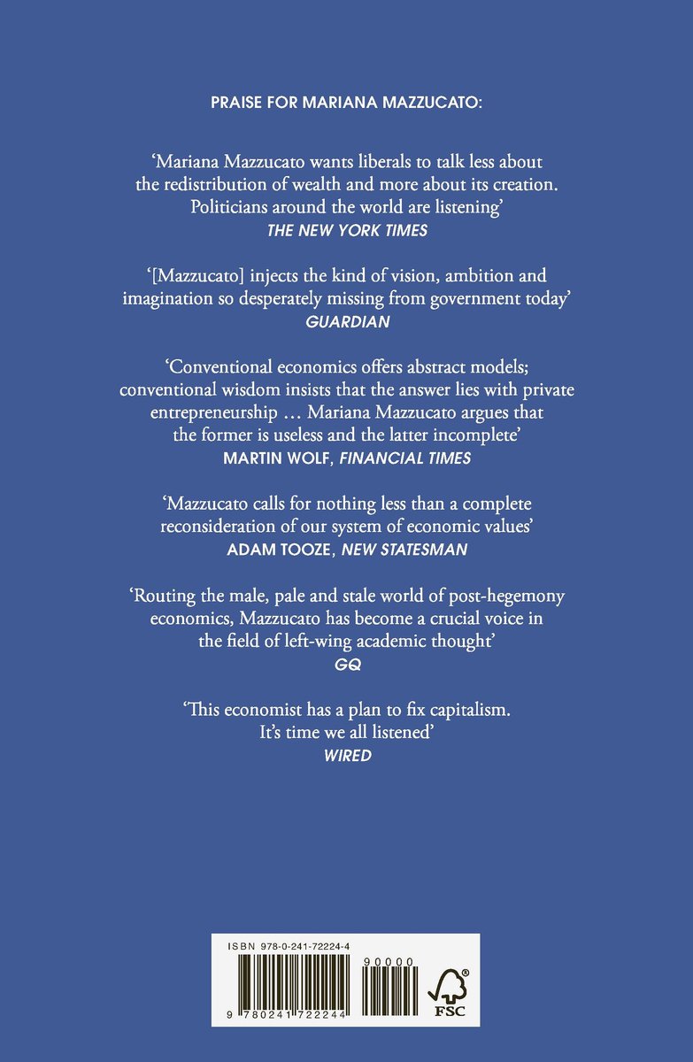 Achterkant van het boek 'The Common Good Economy' met citaten over Mariana Mazzucato en ISBN.