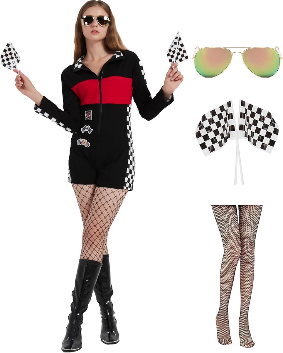 Sexy autocoureurkostuum voor dames, Halloween, Talladega Nights, dagelijkse outfits