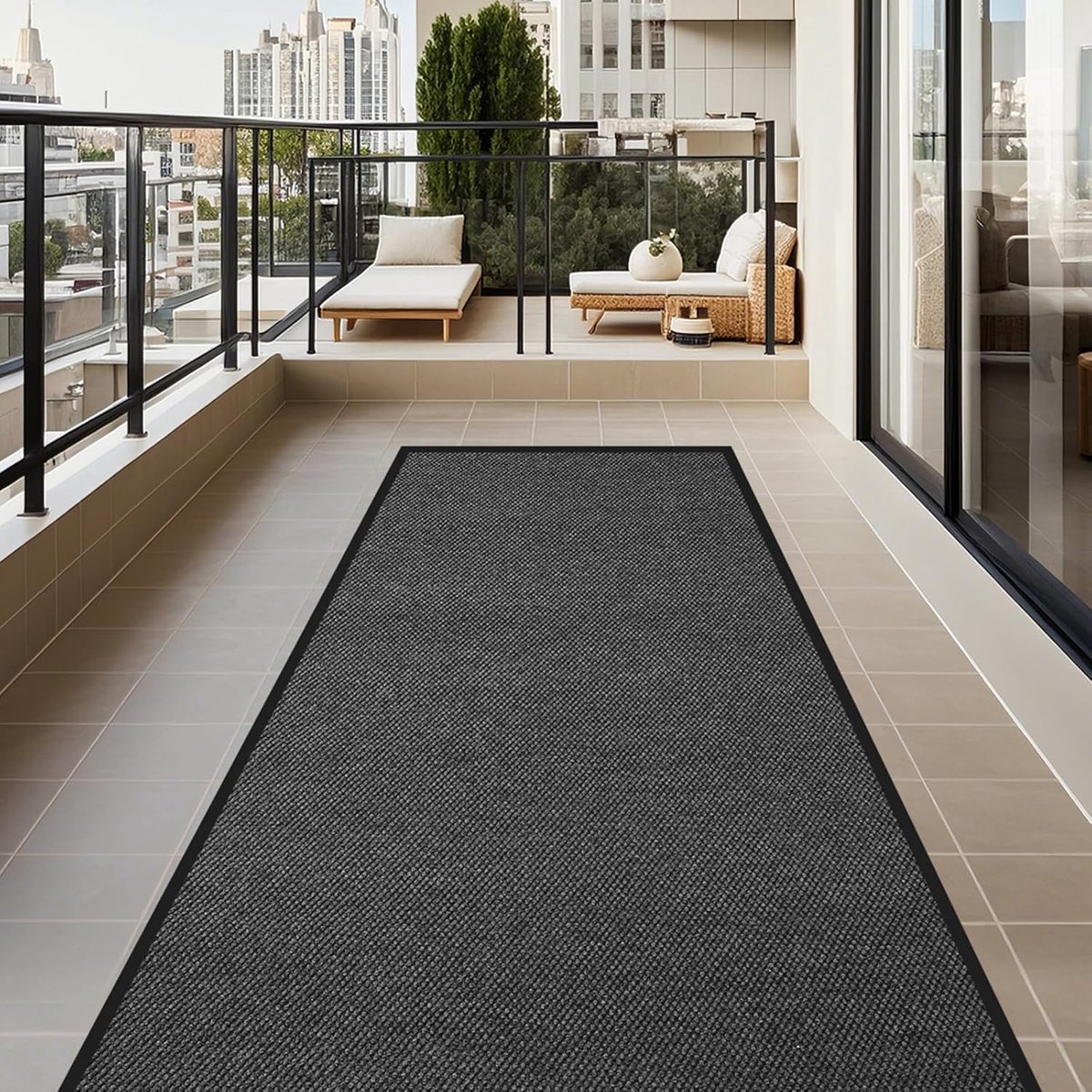 antislip gangloper, 90 x 300 cm, keukentapijt, loper, wasbaar, lange smalle tapijten, entreemat voor hal, binnen, keuken, woonkamer, buiten