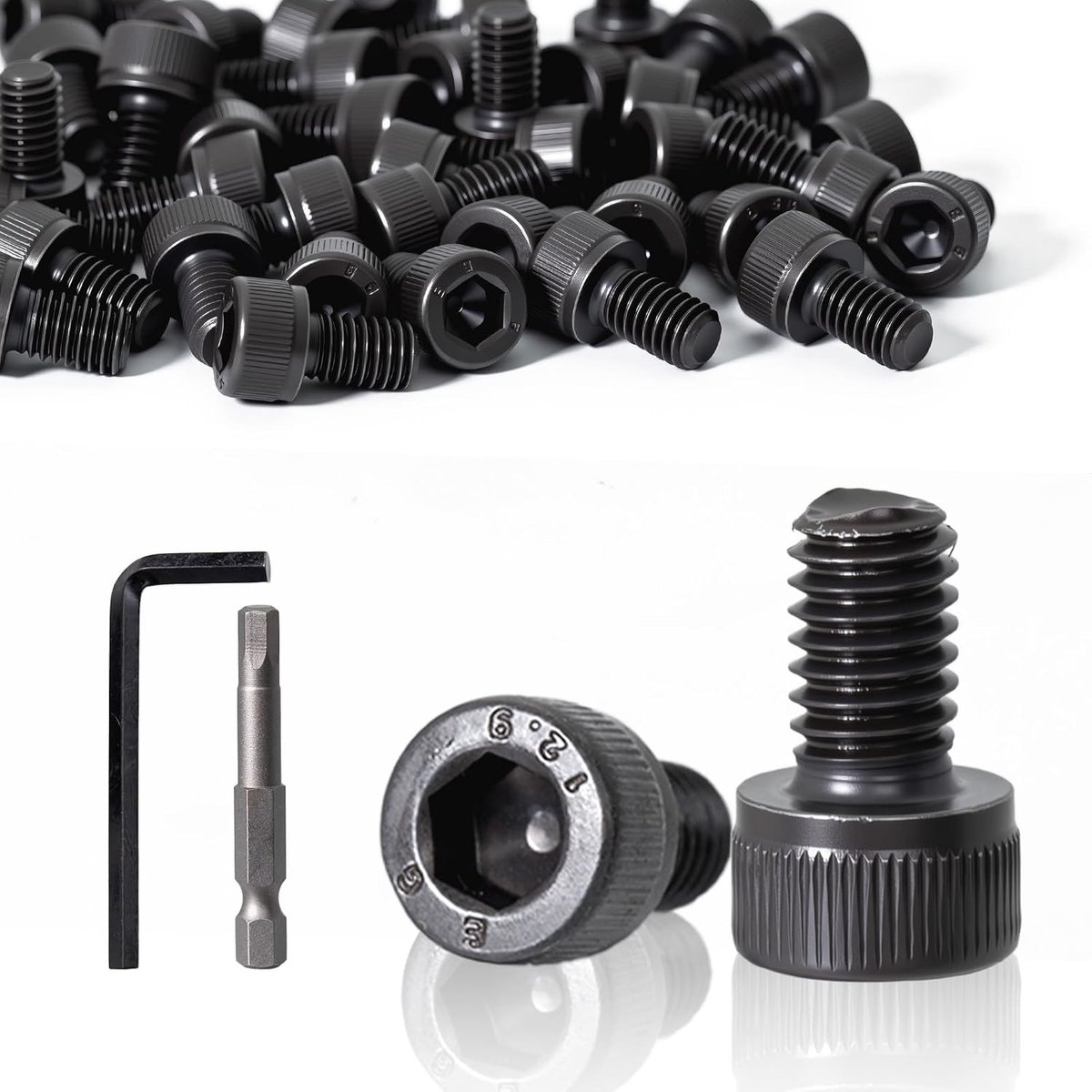 40 stuks M6 x 30 mm schroeven cilinderkopschroeven binnenzeskant zwart volledige schroefdraad koolstofstaal machineschroeven DIN 912 inbusschroeven voor machine Sn CNC voertuig meubels DIY
