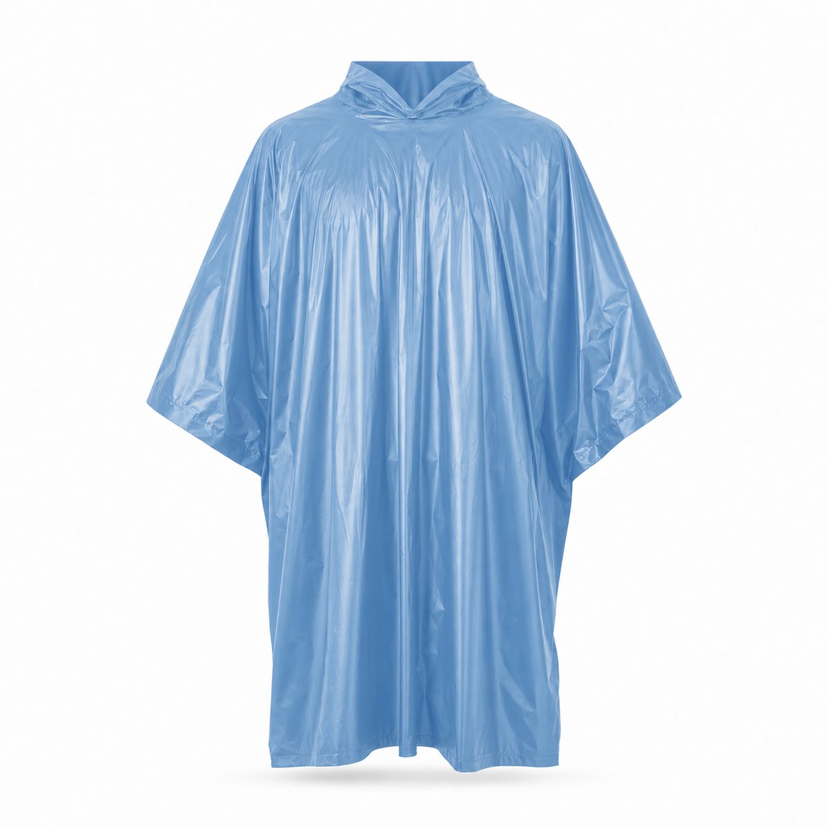 Herbruikbare Regenponcho met Capuchon - Lichtgewicht PVC - Unisex - Lichtblauw
