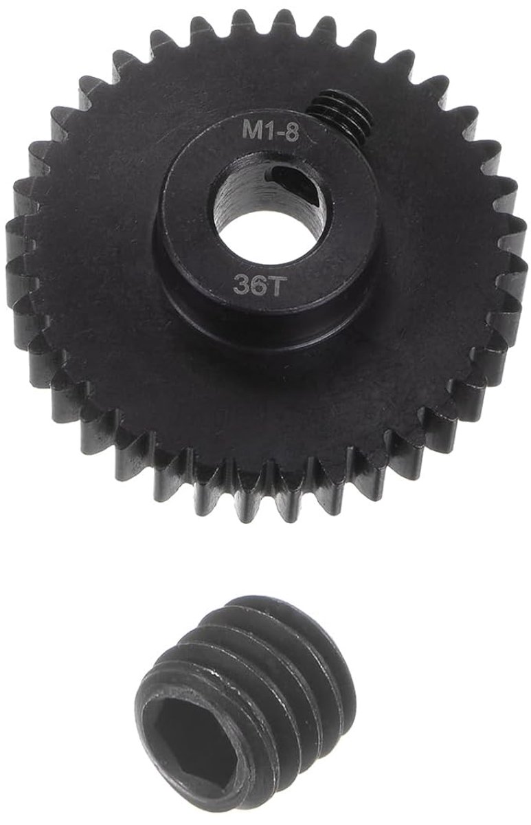 Mod 1 x 36T tandwiel, motoras van gehard staal, 8 mm, tandwieltransmissie voor auto of vrachtwagen
