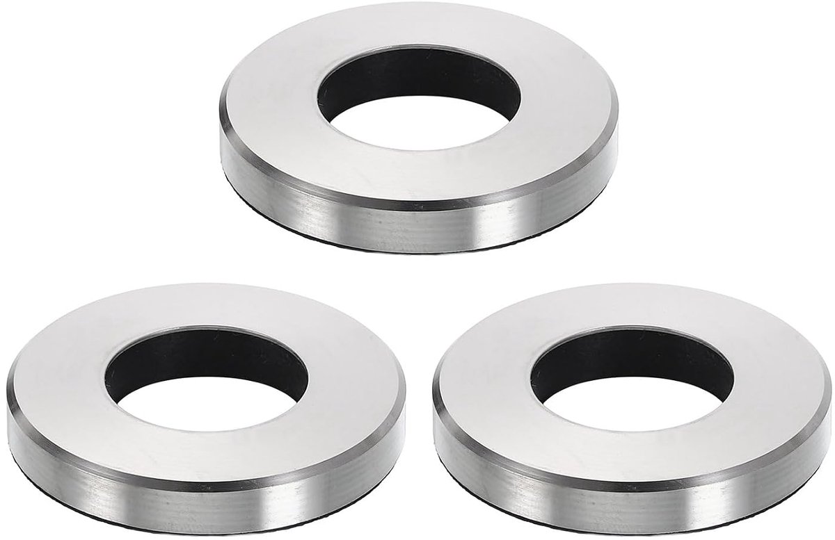 3 Stuks Kraanbasisringen, 1,65 inch x 0,83 inch (OD x ID) Roestvrij Staal Draad Treking-Sluitringen Bevestigingen Kraangat Cover voor Badkamer Keuken Koudwaterkranen, Zilver