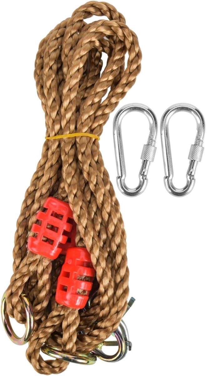 2 stuks schommel verlengsnoeren lina do huśtawki 3 knopen , 6 strengen , PE + metaal , duurzaam , multifunctioneel , draagbaar , tuin , buiten , kinderen , Matériel de suspension