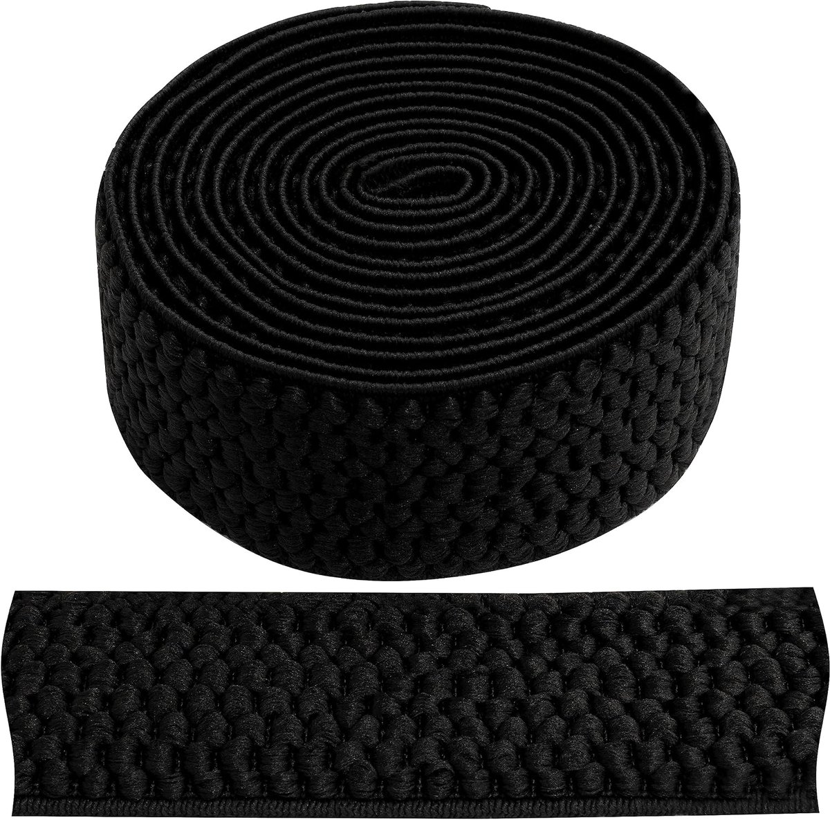 – C67358 – Band/plat geweven elastiek 2 m voor bretels – breedte 40 mm – kleur zwart – broeken, kleding, korte kleding, naaien, knutselen, kledingstof
