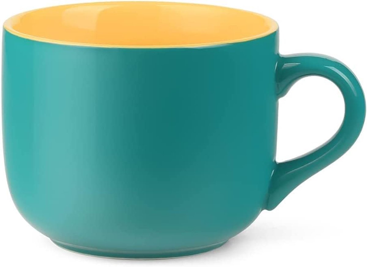 Beker Keramische Koffiebeker, Grote Koffiebeker 600ml Keramische Theekop, Grote Ontbijtschalen met Handvat Thee Kop Beker Porselein Grote Beker Cappuccinobeker XXL Beker, 461