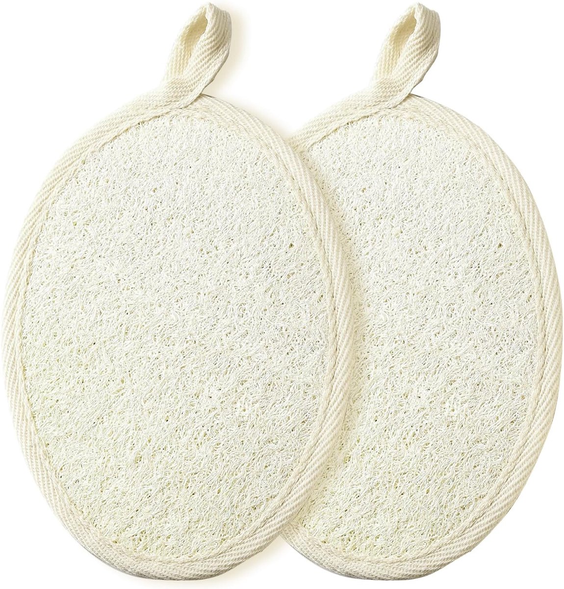 Luffah spons, natuurlijke spons, luffa, 2 stuks, natuurlijke loofah-spons, natuurlijke loofah lichaamsborstelpad, herbruikbare luffa-spons voor dames, heren, badkamer, spa, douche, natuurlijke