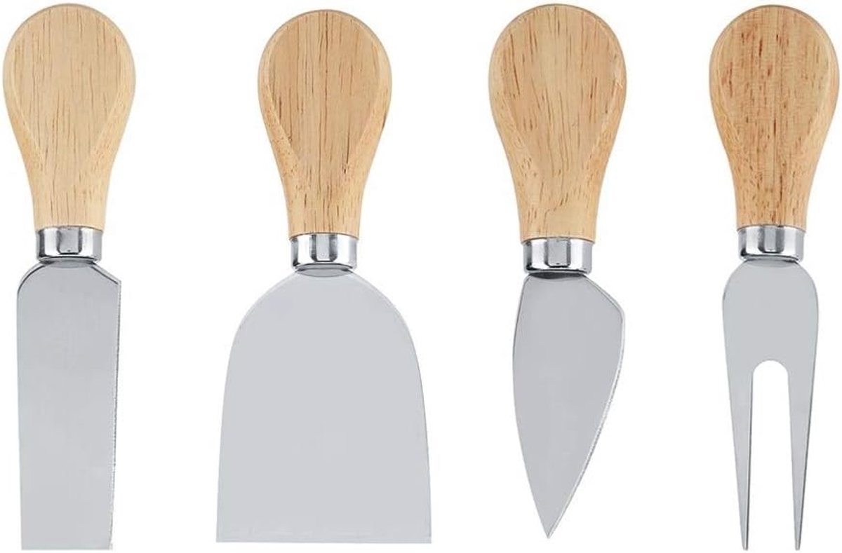 Kaasmessen met houten handvat voor kaas snijden